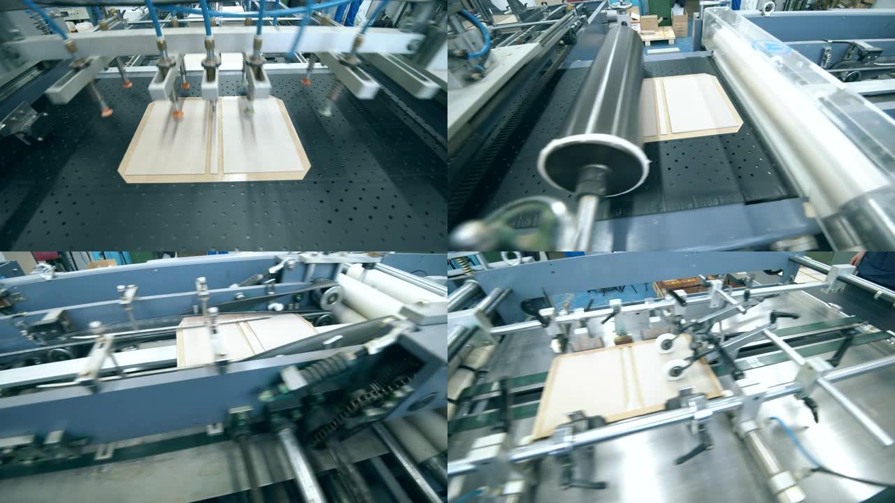 工业机制正在制造纸板覆盖物
