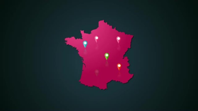 4k法国地图和位置
