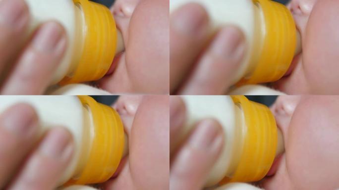 婴儿喝奶特写特写镜头婴幼儿初生儿