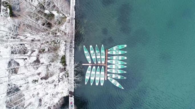 杭州西湖景观俯拍俯视俯瞰航拍冬季冬天
