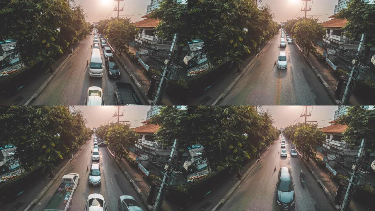 泰国清迈的城市交通时间流逝