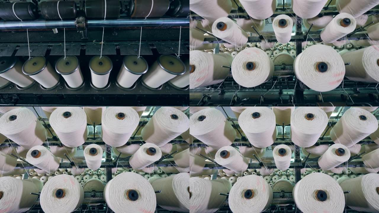 工厂用旋转夹板工作的机器。
