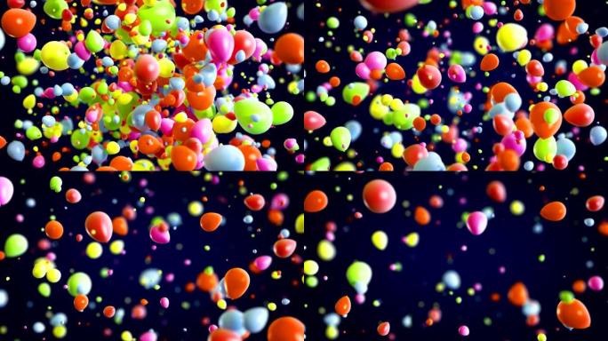 4k彩色Baloons爆炸背景