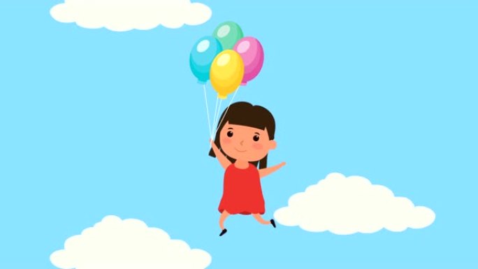 气球氦气的小女孩MG动态动画人物