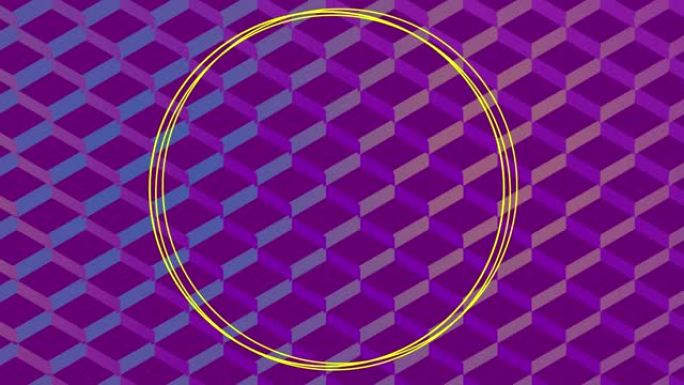 紫色图案背景上的圆圈