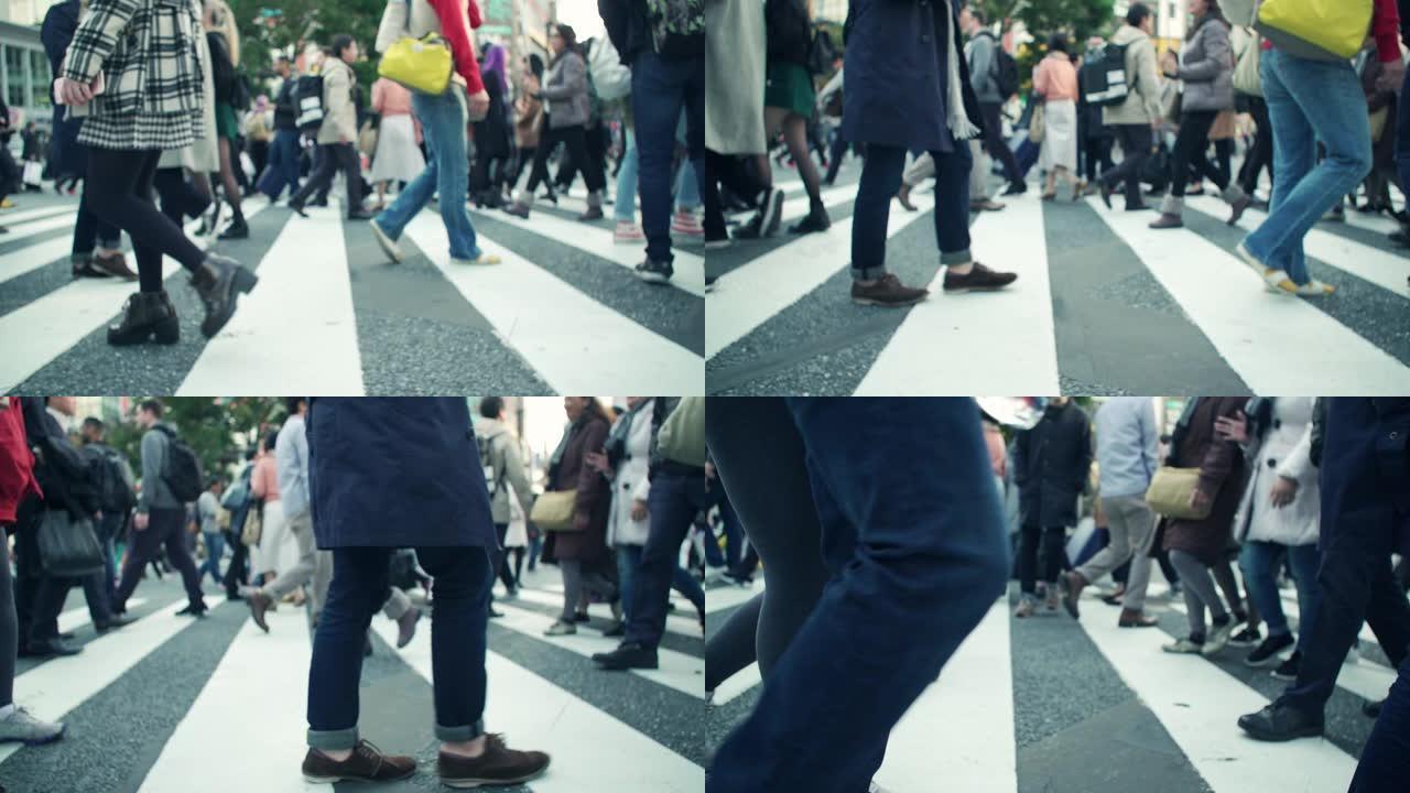 涩谷争先恐后穿越人流街景都市视频素材上班
