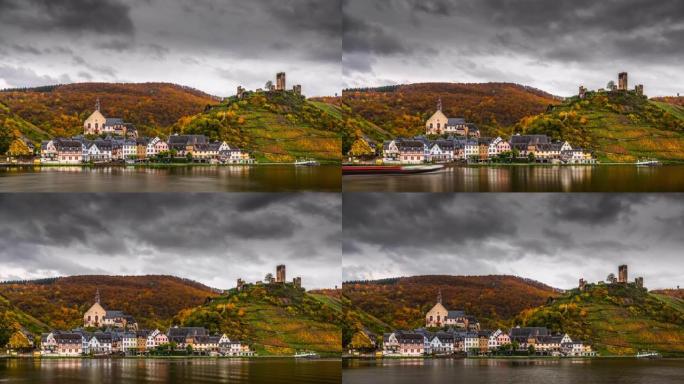 Time Lapse: Village at Mosel River in Germany