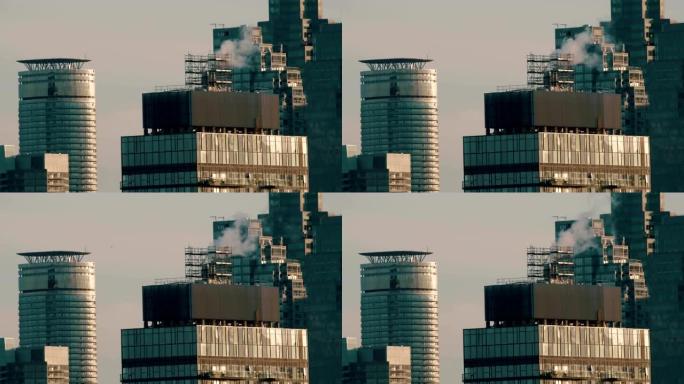 建立摩天大楼的镜头。