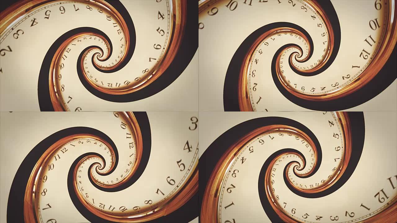 数字抽象无缝动画的时钟旋转螺旋