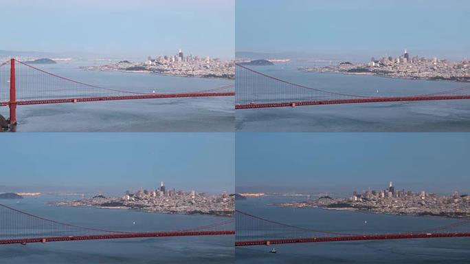 美国加利福尼亚州旧金山的延时金门大桥太平洋西海岸日落