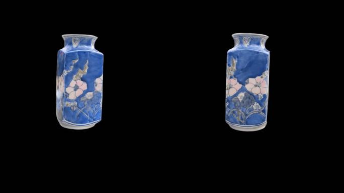 带通道古董方形花瓶