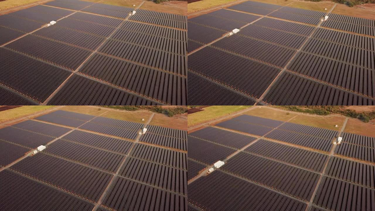 太阳能农场替代能源，日落时间