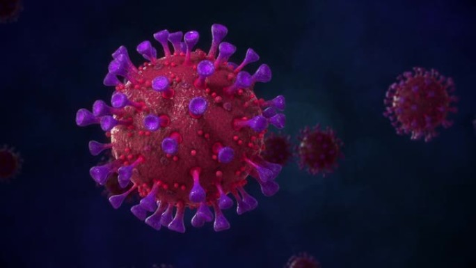 新型冠状病毒SARS-CoV-2医学背景-深红色蓝色中心版本