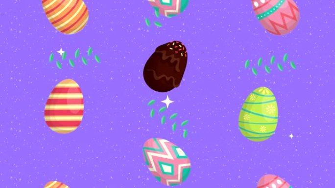 彩蛋图案复活节快乐动画卡片