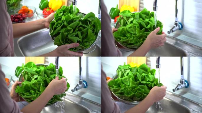 手洗蔬菜