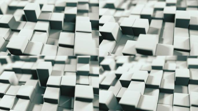 灰色立方体运动的抽象背景