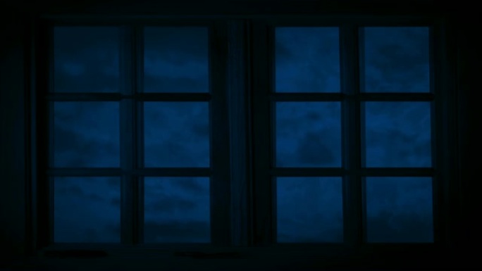 卧室窗户，夜空掠过