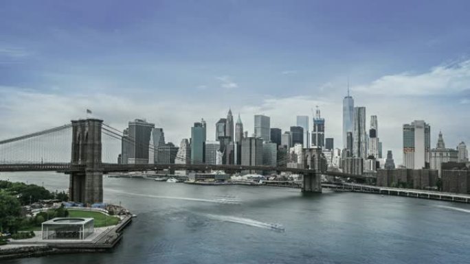 布鲁克林大桥和曼哈顿的鸟瞰图