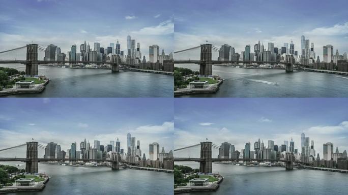 布鲁克林大桥和曼哈顿的鸟瞰图
