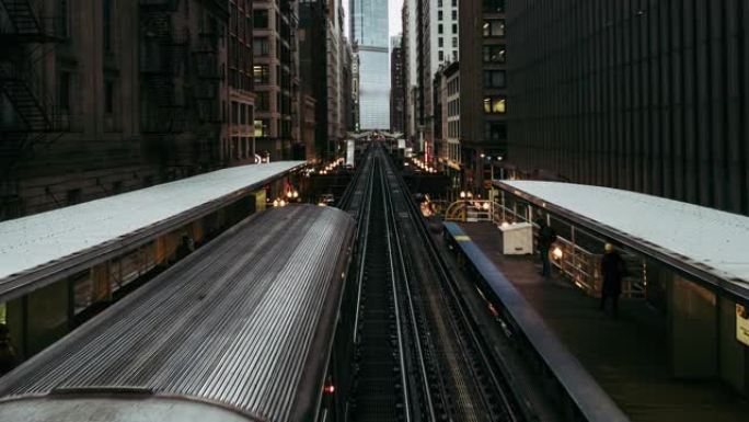 芝加哥市火车/伊利诺伊州芝加哥的T/L视图