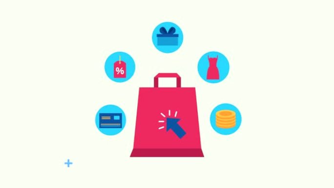 购物袋和商业套装图标