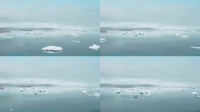 海洋中的冰块自然风景湖水上的冰视频素材