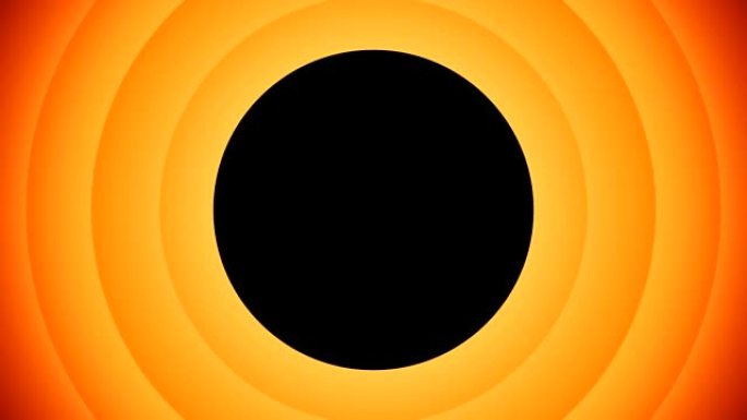 橙色动画圆形，黑色背景。