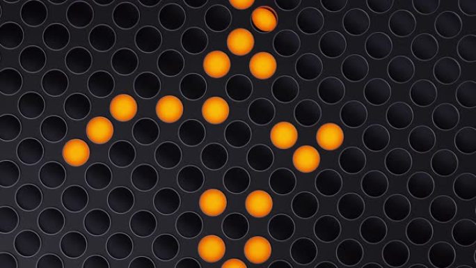 符号X形式的灯板三维动画逐渐亮起黑色橙色