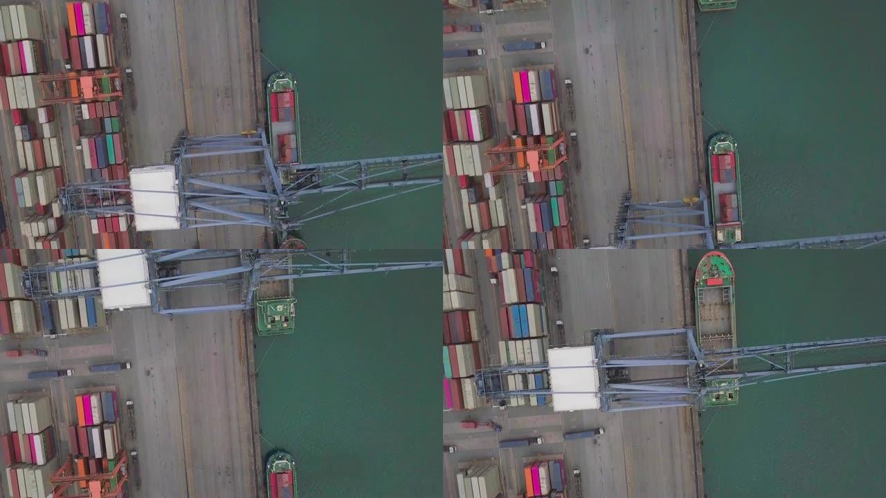 港口航拍集装箱船