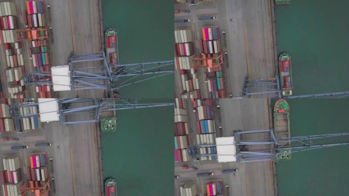 港口航拍集装箱船