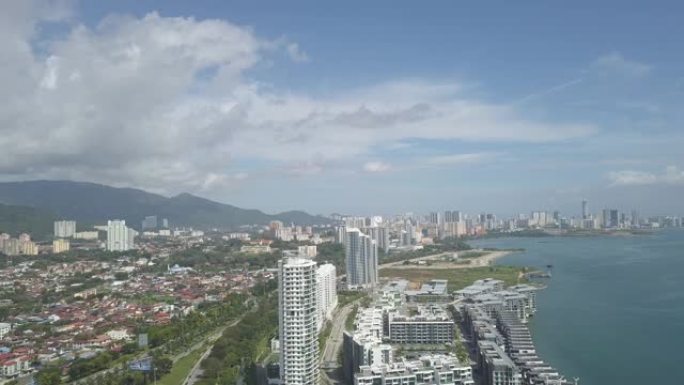 槟城过山车线城市马来西亚的空中视野