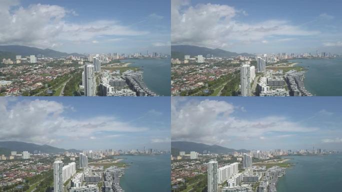 槟城过山车线城市马来西亚的空中视野