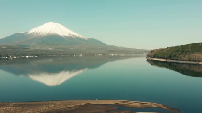 山中湖和富士山无人机拍摄