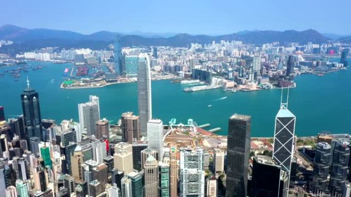 香港维多利亚港鸟瞰图