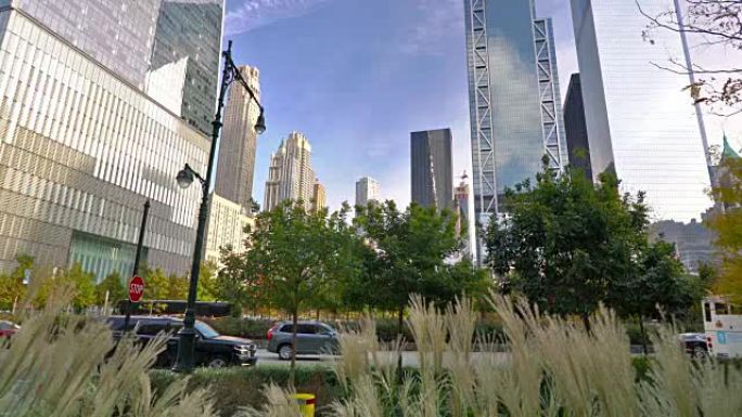 曼哈顿金融区。草。概念观点。