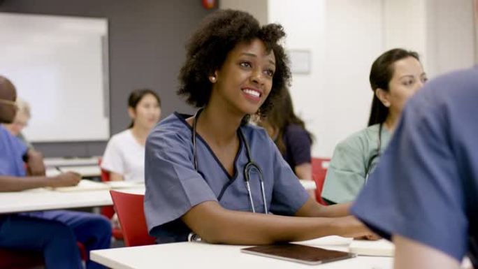 医疗培训团队工作黑人美女外国人外国女医护