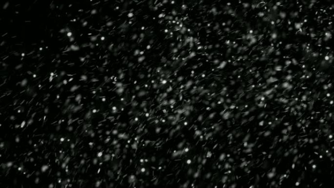 黑色背景Alpha上的4k降雪 (可循环)