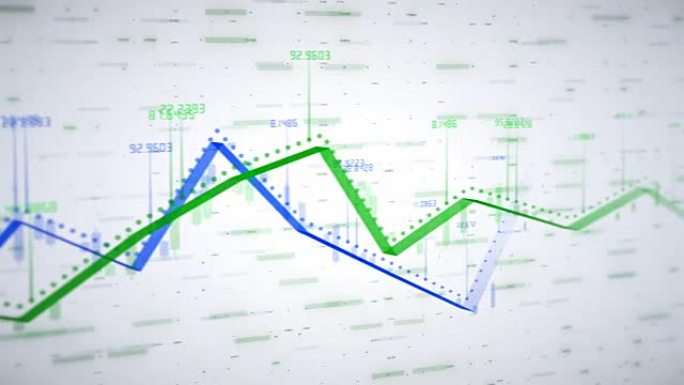 白色背景上的两个不断增长的图表。财务数字和数字显示利润增加。