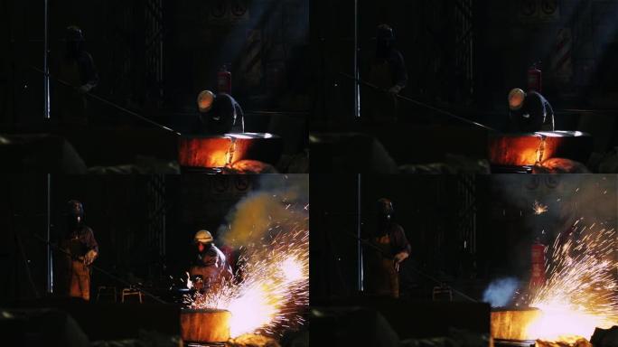 铸造厂的工人。控制炼铁的工人。