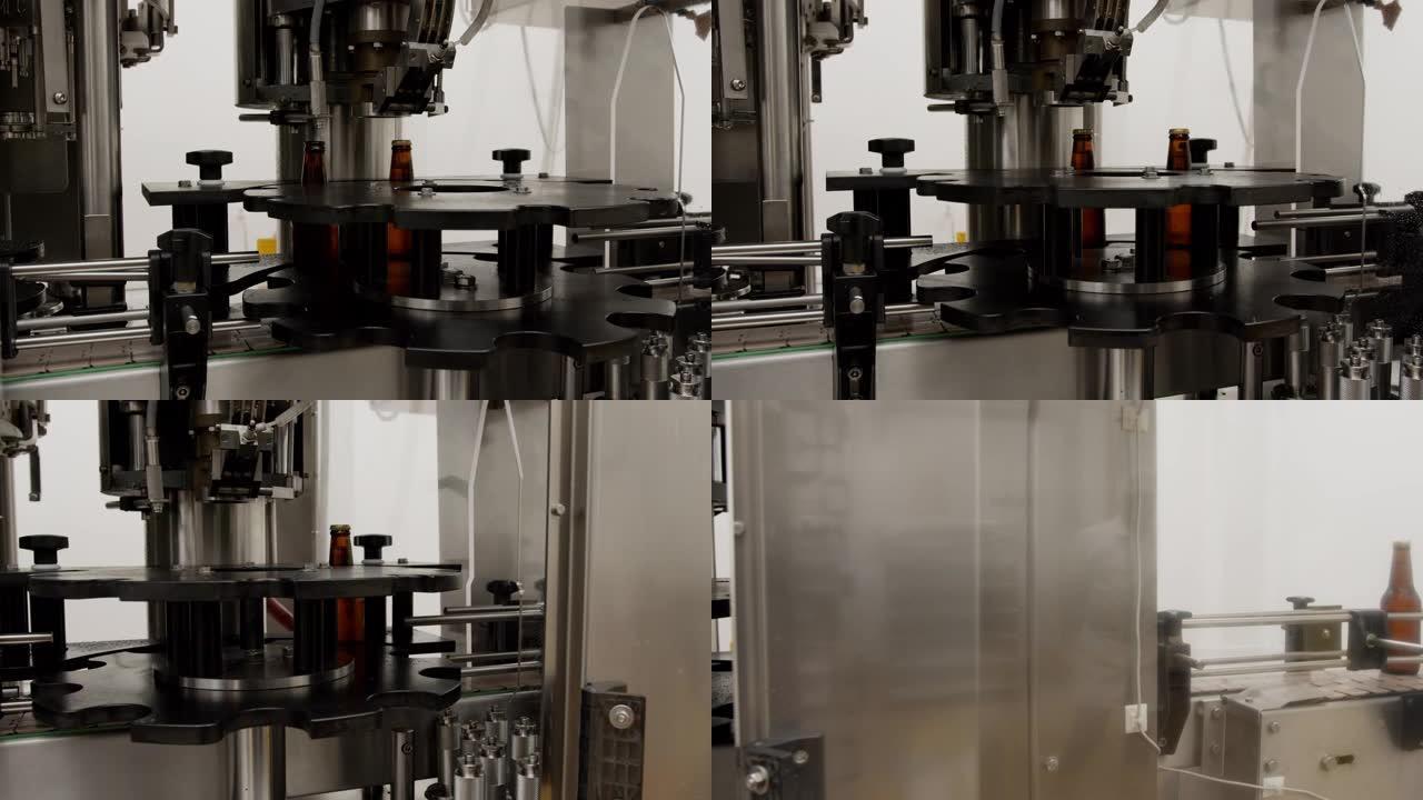 工厂的啤酒生产线自动化机械化生产线