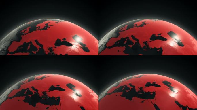 红色旋转地球 (可循环)