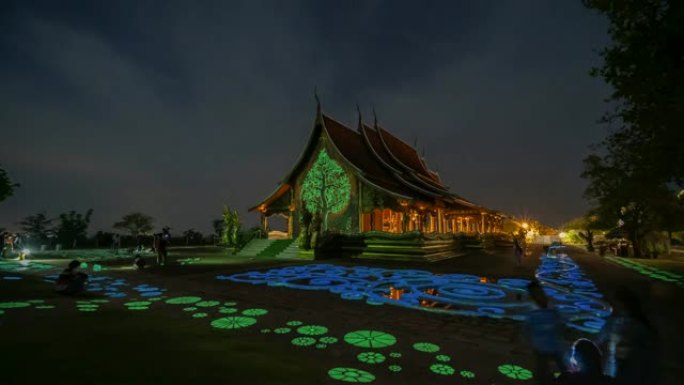 泰国乌汶府标志性寺庙泰国Wat Sirindhorn Wararam Phu Prao寺