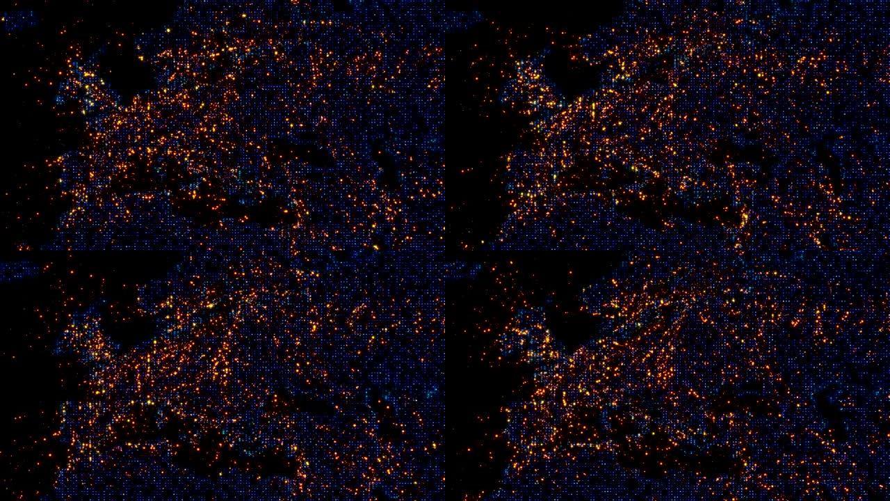 欧洲地图粒子视频素材