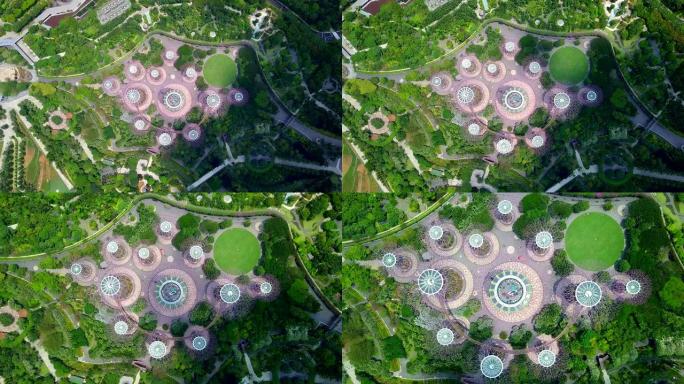 新加坡新加坡市格罗夫花园鸟瞰图