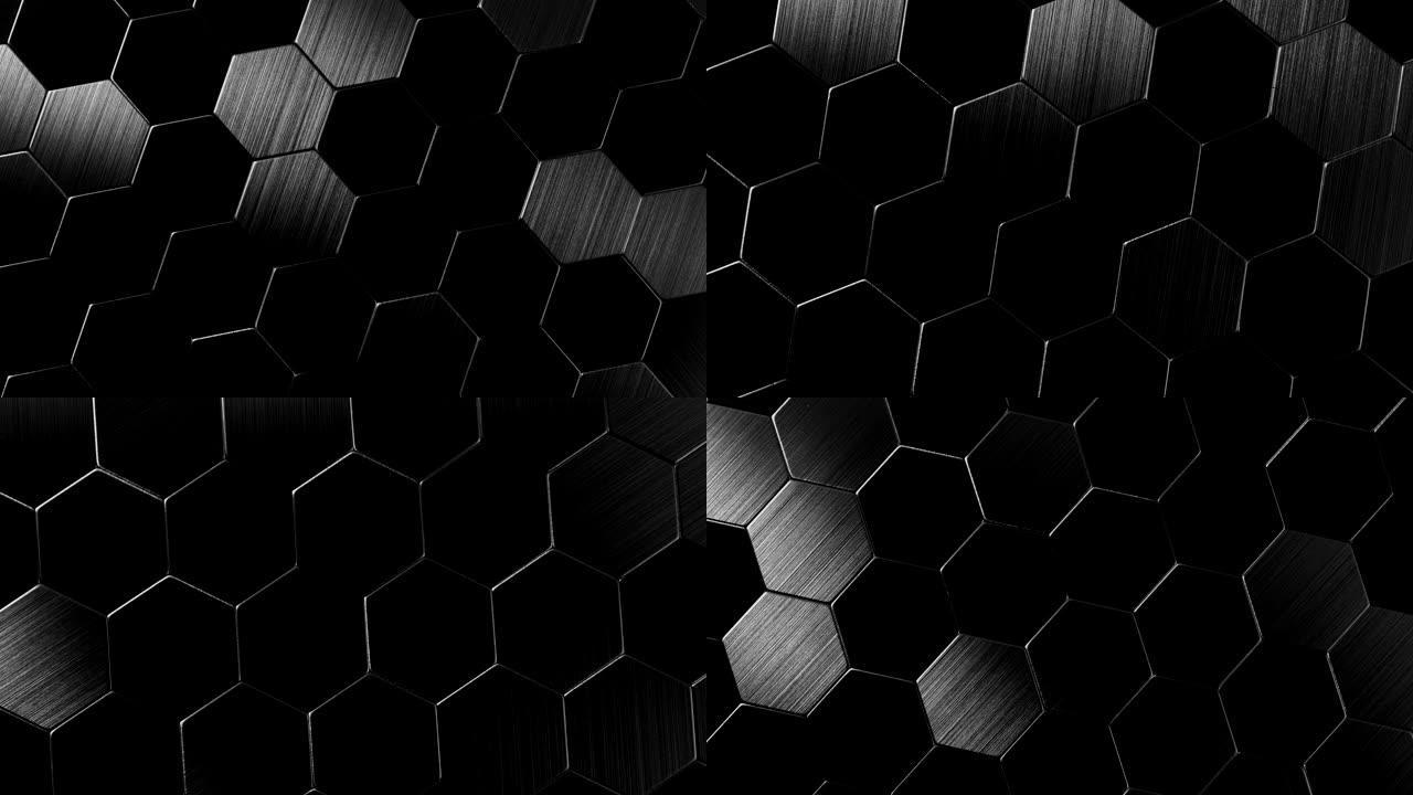 六边形金属表面金属六边形网格图案高级灰
