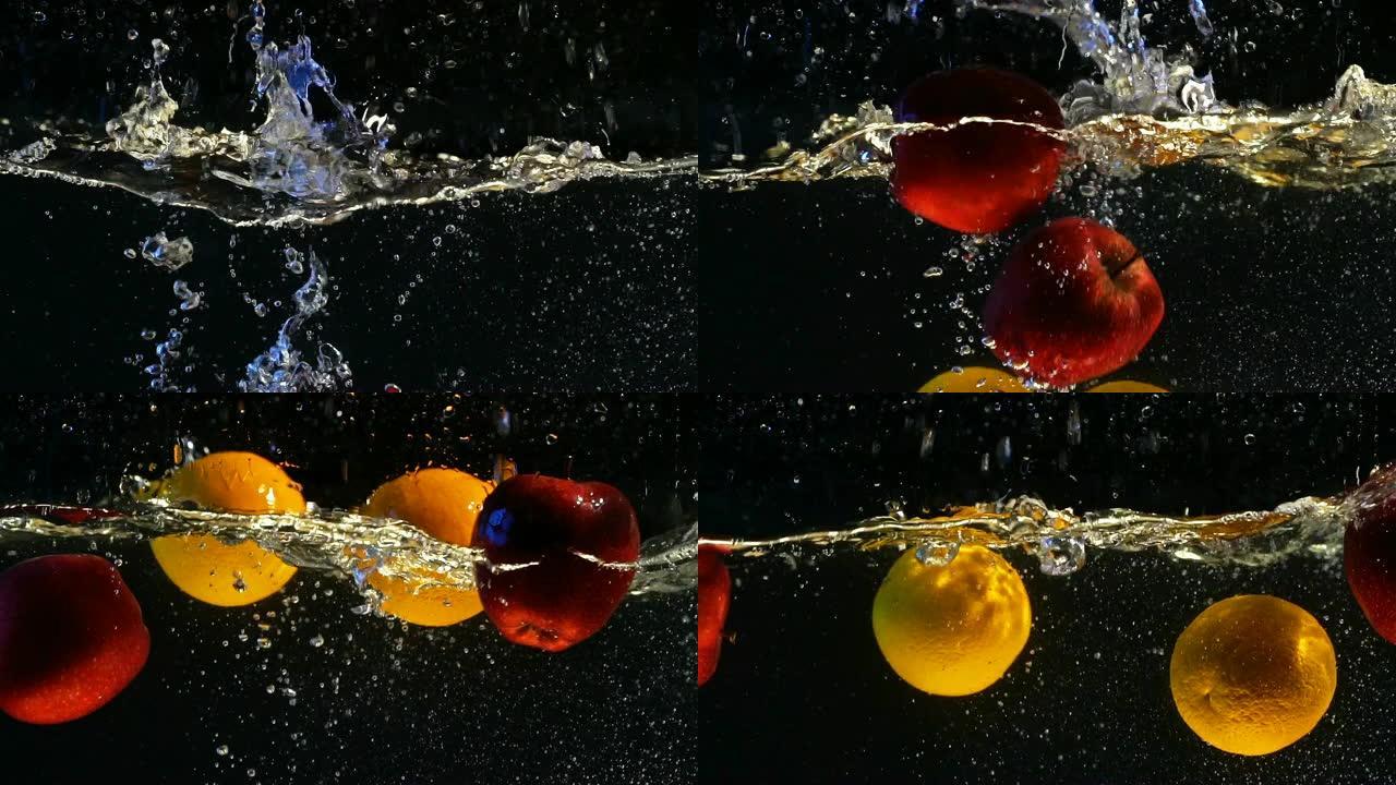 甜橙蘸水慢动作甜橙蘸水慢动作入水