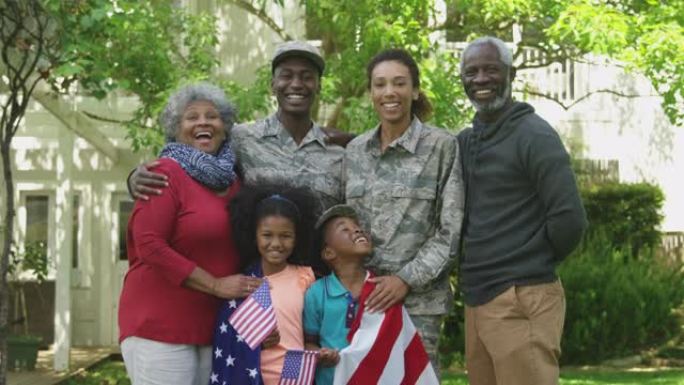 一个士兵和他的家人的肖像