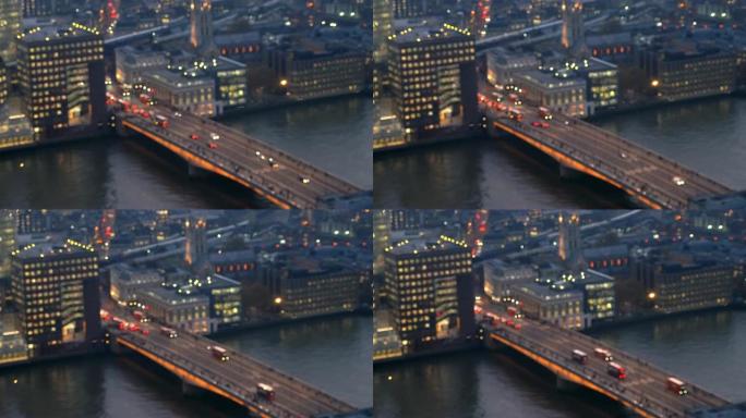 英国英国伦敦桥的夜晚散焦