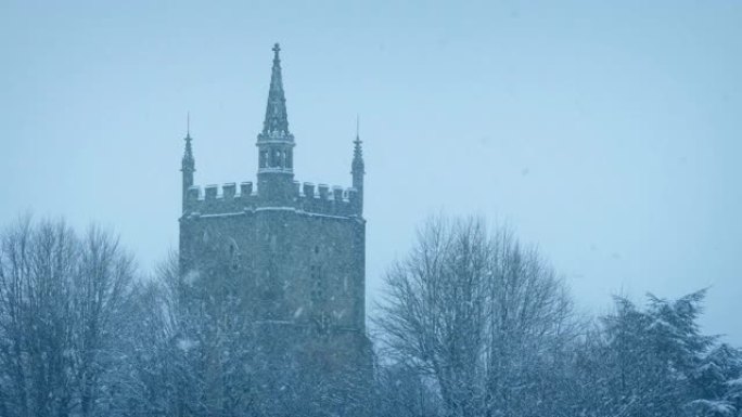 大雪中的教堂建筑国外建筑国外景观地标国外