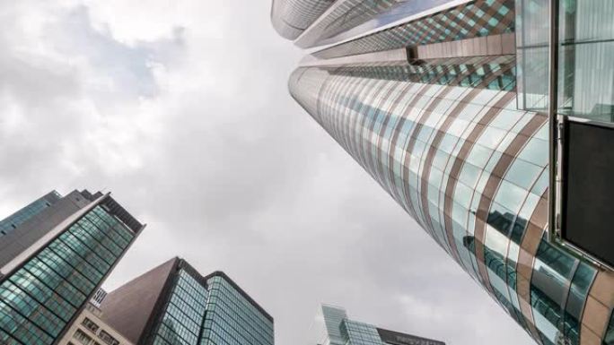 延时: 香港摩天大楼天际线建筑背景